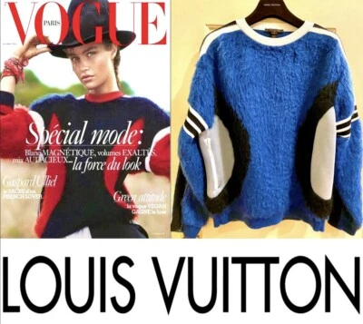 Sudadera Suéter 4k Louis Vuitton 2016 Piel Mohair Azul 38 40 42 6 8 S M L Top Foto 1 de 4
