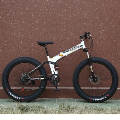 Fatbike Faltbike Mountainbike  26 Zoll 24 Gang "BNQ" Scheibenbremse Weis Schwarz - Bild 1 von 2