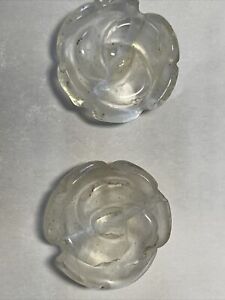 Large Glass Stone Beads Approximately 15x8mm 20 Glass Flowers Per Strand
