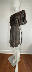 VTG 70s Disco Metallic Top Side Slits Lined Top SZ 5 MARA J ( FLAWS - Picture 1 of 14