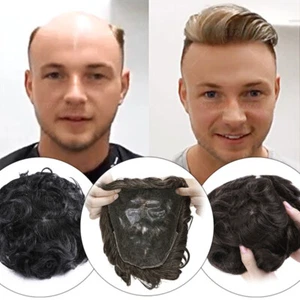 Peluca Remy Sistema de Repuesto Remy GRUESO Cabello Humano Cabello Humano Delgado PU - Imagen 1 de 17