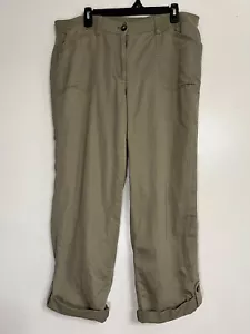 J. Jill Damskie Zielone Pull On Button Up Capri Spodnie Rozmiar 1X - Zdjęcie 1 z 5