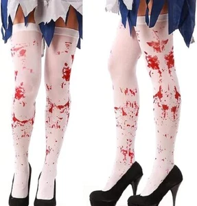 Halloween Blood Stained stockings Cosplay Horror Over Knee High Socks for Wom... - Picture 1 of 6