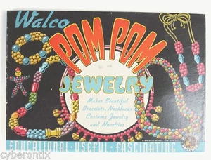 Walco Pom Pom Jewelry Making Set 1944 Walco Used With Box 1940s WWII Kids Toy - Picture 1 of 3