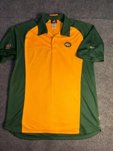 CFL Edmonton Elks Reebok Polo Shirt Canadian Football Mens Large Yellow Green - Picture 1 of 8