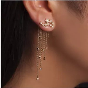 Women Elegant Crystal Rhinestone Ear Stud Star Stars Earrings Fashion Jewelry - Picture 1 of 6
