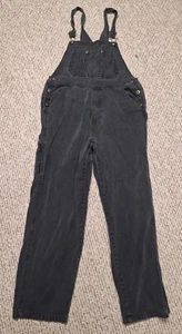 Vintage 90s 00s Route 66 Bib Overalls Black L Y2k Retro Utility Pockets Women’s - Picture 1 of 7