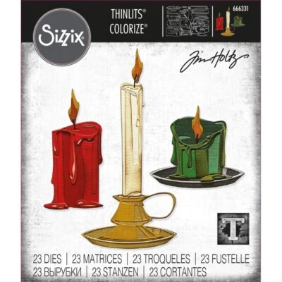 Tim Holtz Sizzix Thinlits Die ~ CANDLE SHOP, COLORIZE ~ 666331 - Image 1 of 4