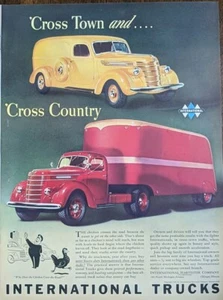 1940 International Truck Print Ad, Semi Trucking, And Local Delivery  - Picture 1 of 1