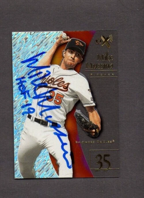 Mike Mussina 1998 SkyBox EX authentic autographed card Orioles - Image 1 of 1