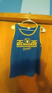 SWEET NWOT Milwaukee Brewers SGA Womens Med. Tank Top Shirt July 3 Game Blue ⚾🔥 - Picture 1 of 12