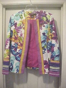 Giacca donna Peck & Peck taglia S blazer floreale aperto davanti texture multicolore - Foto 1 di 9