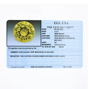Vir Jewels Certified 0.23 CT VS2 Clarity Round Cut Loose Yellow Diamond - Picture 1 of 3