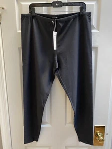 NWT Eileen Fisher 2X Graphite Viscose Nylon Crepe Leggings Pants - Picture 1 of 2