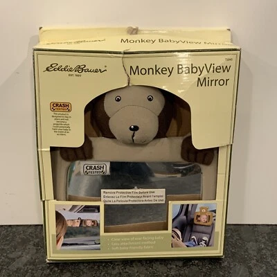 Espejo retrovisor Eddie Bauer Monkey Baby para bebé orientado hacia atrás, probado contra choques TS045 NUEVO EN CAJA Foto 1 de 3