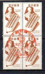 Lote de estampillas Ryukyu (Okinawa) - Scott # 29 BK4 - Usadas - Imagen 1 de 1