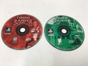 Tomb Raider II 2 & III 3 Lot (Sony PlayStation 1, PS1) - Disc Only - Picture 1 of 6