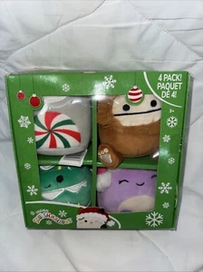 Squishmallow 4.5” Holiday 4 Pack Christmas Benny Nissa Beula Johann 2023 HTF - Picture 1 of 14