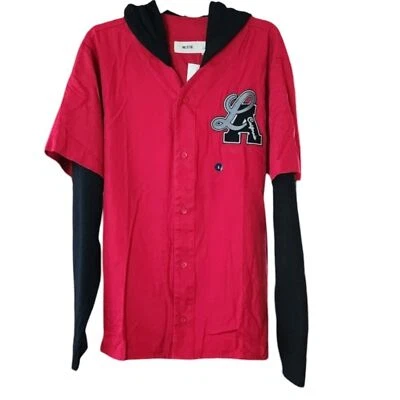 Sudadera con capucha Hollister roja y negra LA Jersey grande para hombre nueva con etiquetas Foto 1 de 4