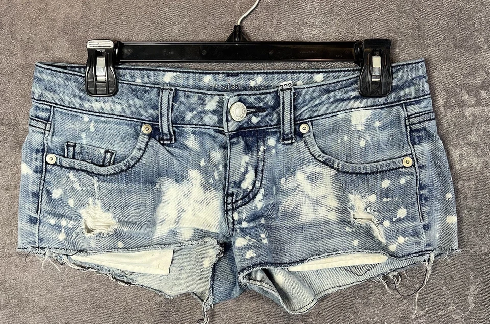Womens London Jean Cheeky Denim Shorts Cover Up Hot Pants Stretch Size 0 (30W) - Image 1 of 4
