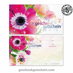 Gutscheinkarten "Standard" für alle Branchen und Anlässe, Blumenmotiv BL1240 - Bild 1 von 3