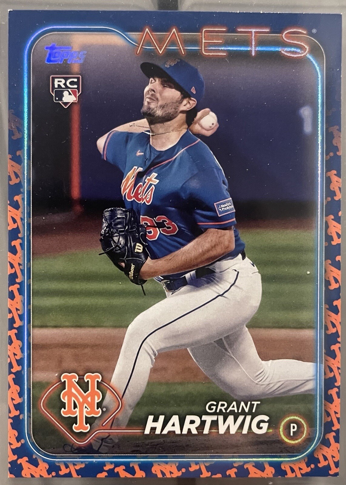 2024 Topps Grant Hartwig Team Color Border Parallel SP Rookie RC #130 Mets