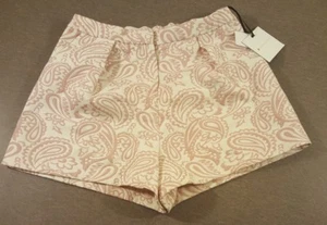 Victoria Beckham Shorts Girls L Pink Paisley Pleated Jacquard Pockets Adjustable - Picture 1 of 4