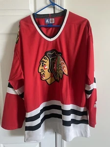 Vintage Starter Chicago Blackhawks Trikot Herren groß rot NHL 90er Logo L - Bild 1 von 6
