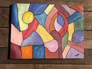 Obra de arte original pintura acrílica, lienzo envuelto abstracto 24"x 18", arte externo - Imagen 1 de 12