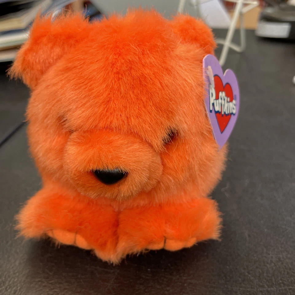 Vintage Puffkins MANGO the Orange Bear 4" Plush Stuffed Animal Toy Swibco NWTs - Image 1 of 1