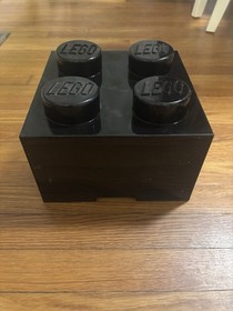 Lego Storage Brick Cube Black Stackable 4 Stud Box Container