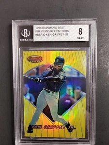 Bowman's Best 1996 #BBP30 Ken Griffey Jr. PREVIEW - REFRACTOR Beckett 8 - Imagen 1 de 14