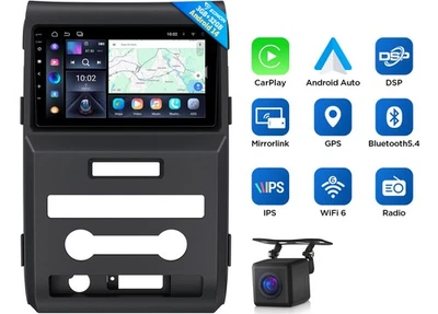 CAM+Android 14 CarPlay 9" Coche GPS Estéreo Radio Unidad Principal WiFi DSP para Ford F-150 Foto 1 de 4