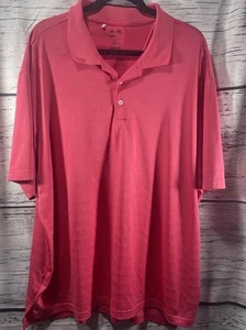 Adidas Golf Polo Shirt Mens Size 2XL Polyester Performance ClimaLite Pink - Picture 1 of 7