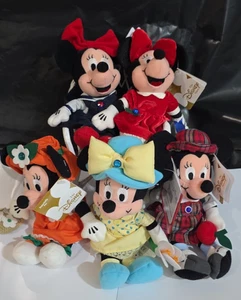 THE DISNEY STORE BIRTHSTONE MINNIE MOUSE BEAN BAG LOT OF 5 W/ Tags - Picture 1 of 6