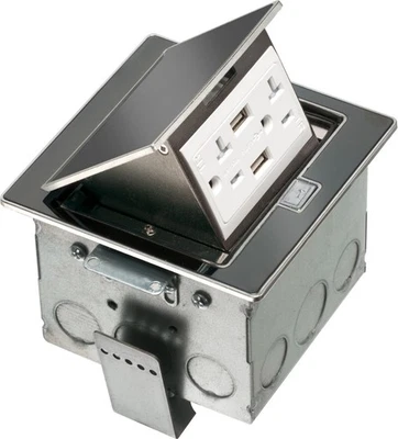 Arlington FLBT4400UBL Flush Mount Pop out 20A Stainless Steel 1-1/2" Depth Foto 1 de 3