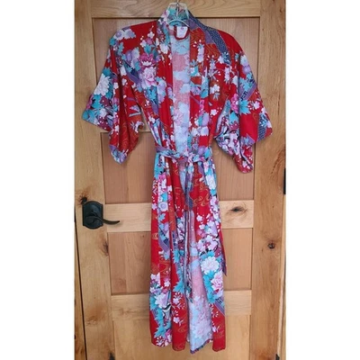 Bata Kimono Geisha Tradicional 100% Algodón De Colección PEQUEÑA Yukata Flor de Cerezo S Foto 1 de 4