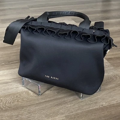 Ted Baker London Roseiee Ruffle Large Tote Black Crossbody Strap - Image 1 of 4