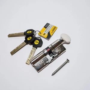 Yale Platinum 3 Star Euro Thumb Turn Cylinder 35/45 (80mm) Nickel 3 Keys - Picture 1 of 9