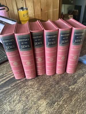 1946 History of the Jews by Heinrich Graetz, Complete Set in Six Volumes Foto 1 de 4