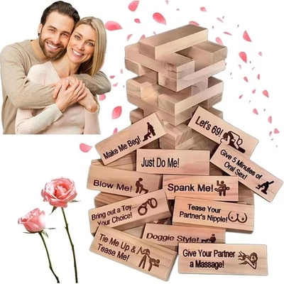 Super Naughty Block Tower Game Couple Activities & Date Night Ideas 48X Blocks~ - Image 1 of 4