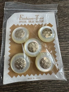 Vintage MCM 50s Fashion Tone Special Value Buttons Ivory Gold Tone OG PKG NOS - Picture 1 of 7