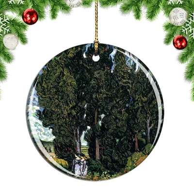 Van Gogh Cypresses With Two Women Painti Christmas ornament city travel souvenir - Image 1 of 3
