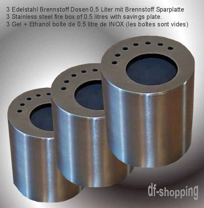 3 ETHANOL BURNER STAINLESS STEEL FIREPLACE BOX FIREPLACES - Image 1 of 1