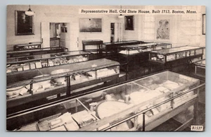 Representative Hall Old State House Interior Boston MA Collotype cartolina d'epoca - Foto 1 di 2