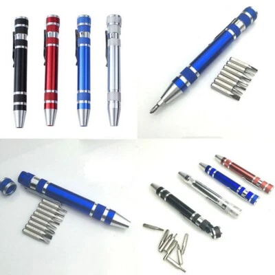 8 in 1 Aluminum Precision Pen Style Screw Driver Portable Screwdriver Multi-Tool - Image 1 of 4