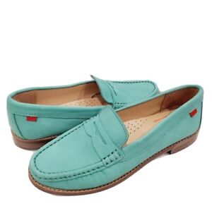 Marc Joseph New York Penny Turquoise Nubuck Loafer Kid Size 5 Woman Size 7