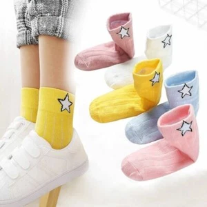 5 Pairs Toddler Kid Baby Boys Girls Kids Socks Cotton Breathable Star Socks - Picture 1 of 8