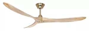 Ceiling fan with Remote Eco Genuino XL Brass Wood DC Ceiling fan Quiet Motor - Picture 1 of 6