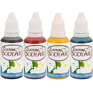 4 Color 1oz Airbrush Face & Body Art Paint Kit Water-Based Custom Temp Tattoo - Picture 1 of 4